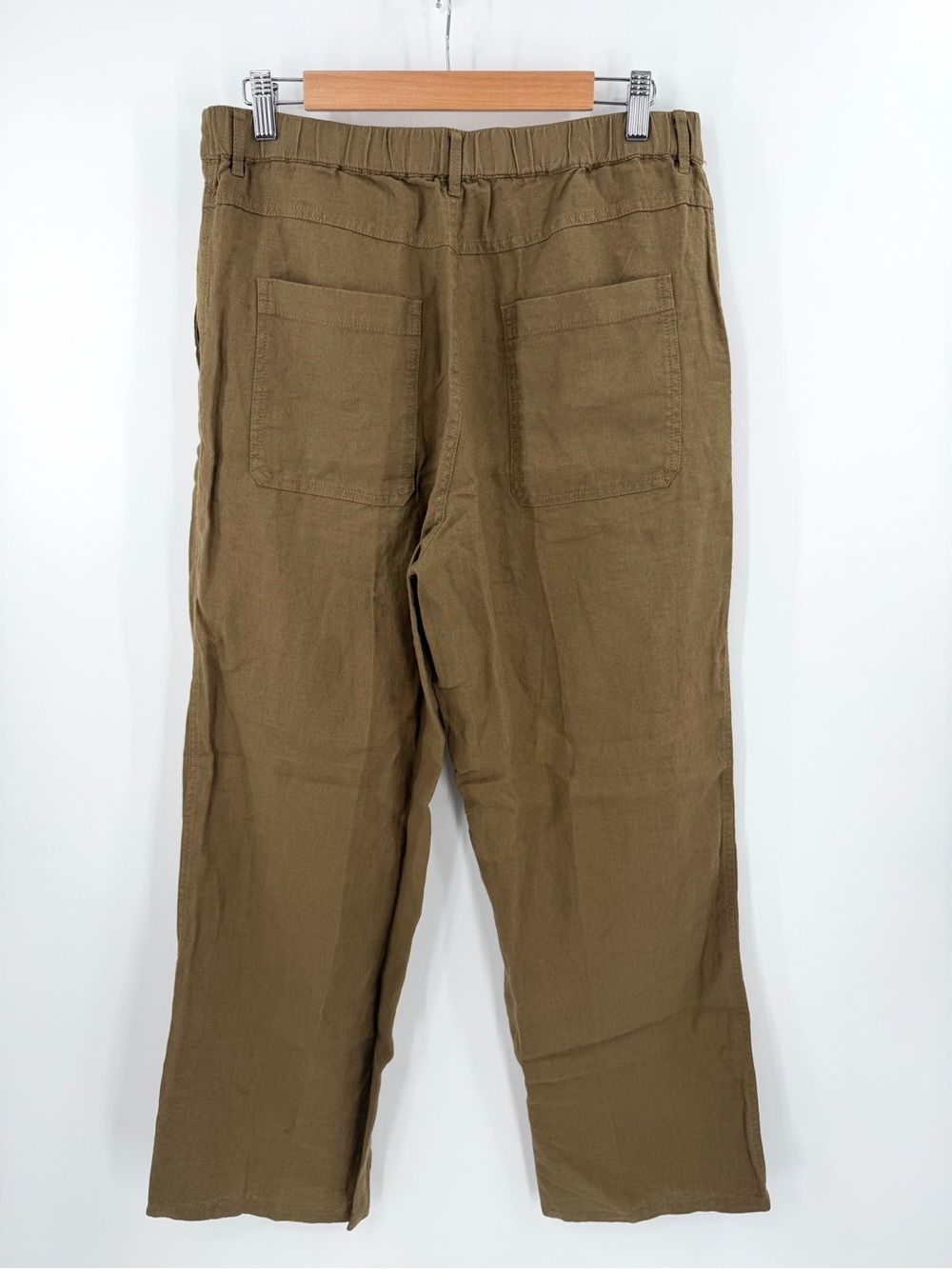Madewell 100% Linen The Zoe Relaxed Straight Pant in safari khaki Size 10 - Picture 8 of 9
